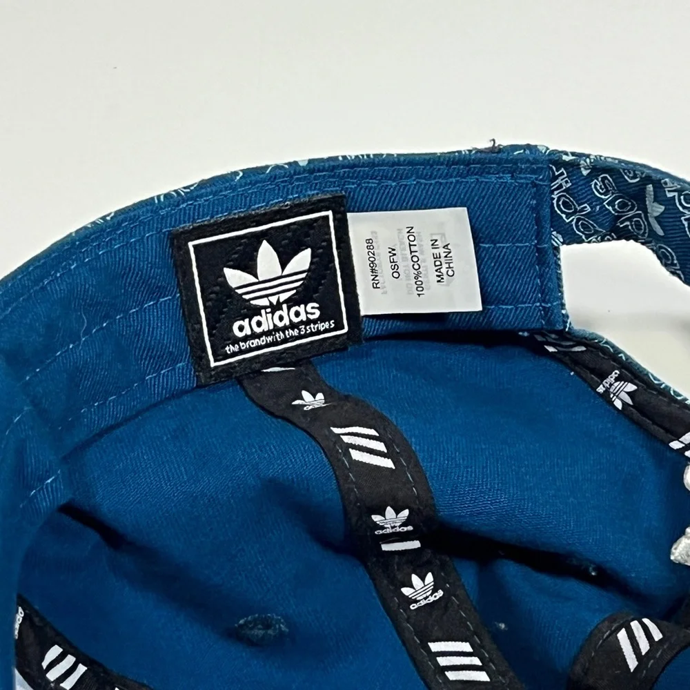 ADIDAS All Over Logo Women's Fit Strapback Hat OSFW W/ Hotdog Patch - Picture 8 of 8